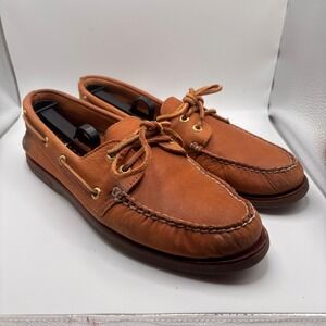 Sperry Top-Sider Gold Cup Original 2-Eye Boat Shoes Tan Leather Men's Sz 10.5